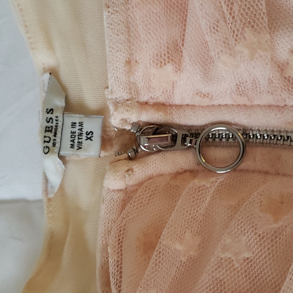 Guess Blush Pink Ruched Midi Dress - Picture 3 of 4